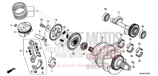 ALBERO MOTORE/PISTONE CBR500RAJ di 2018